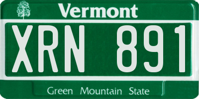 VT license plate XRN891
