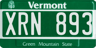 VT license plate XRN893