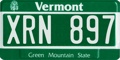 VT license plate XRN897
