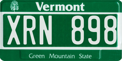 VT license plate XRN898