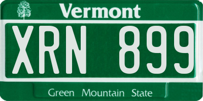 VT license plate XRN899
