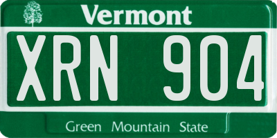 VT license plate XRN904