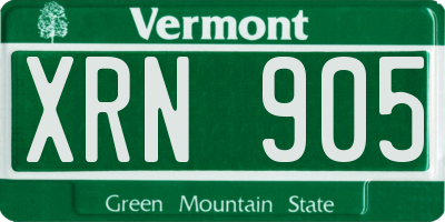 VT license plate XRN905
