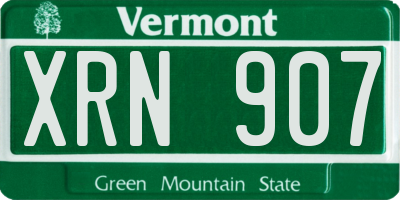 VT license plate XRN907