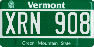 VT license plate XRN908