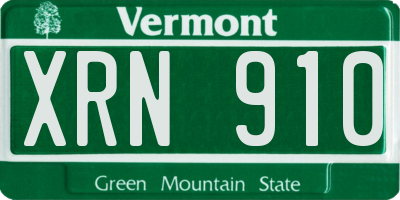 VT license plate XRN910