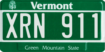 VT license plate XRN911