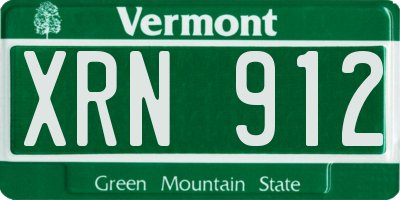 VT license plate XRN912