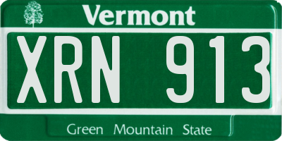 VT license plate XRN913