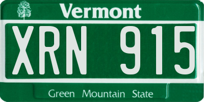 VT license plate XRN915