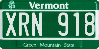 VT license plate XRN918