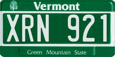 VT license plate XRN921