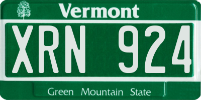 VT license plate XRN924
