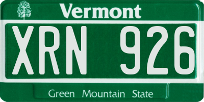 VT license plate XRN926