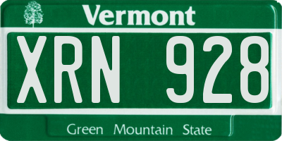 VT license plate XRN928
