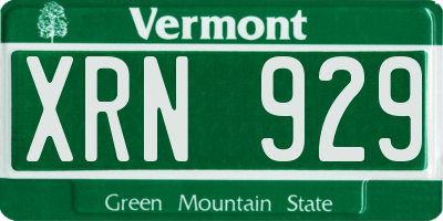 VT license plate XRN929