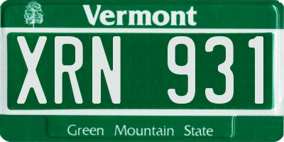 VT license plate XRN931