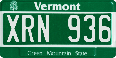VT license plate XRN936