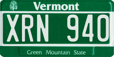 VT license plate XRN940