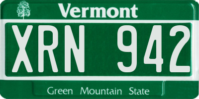 VT license plate XRN942