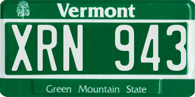 VT license plate XRN943