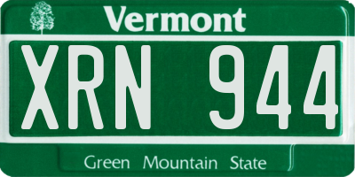 VT license plate XRN944