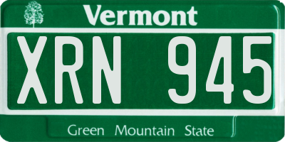 VT license plate XRN945