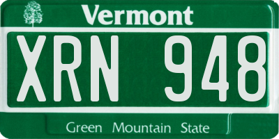 VT license plate XRN948