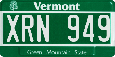 VT license plate XRN949