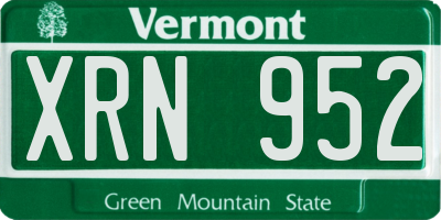 VT license plate XRN952