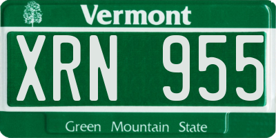 VT license plate XRN955