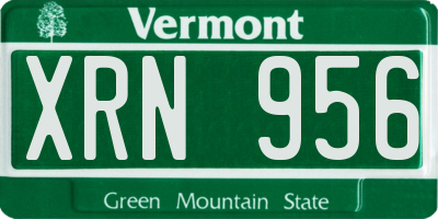 VT license plate XRN956