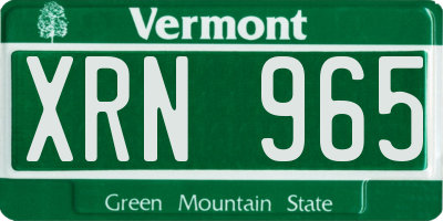 VT license plate XRN965