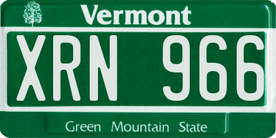 VT license plate XRN966