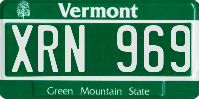 VT license plate XRN969