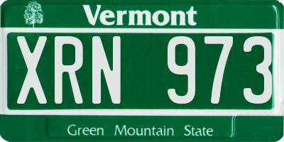 VT license plate XRN973