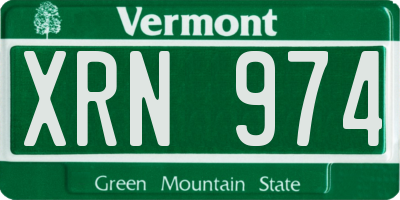 VT license plate XRN974