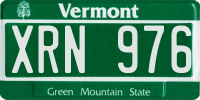 VT license plate XRN976