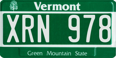 VT license plate XRN978