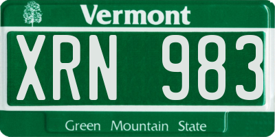 VT license plate XRN983