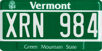 VT license plate XRN984