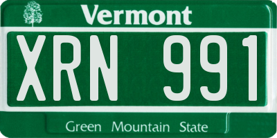 VT license plate XRN991