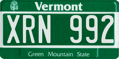 VT license plate XRN992