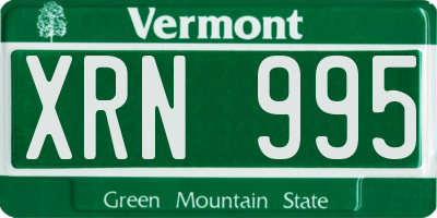 VT license plate XRN995