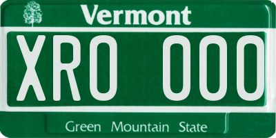 VT license plate XRO000