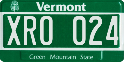 VT license plate XRO024
