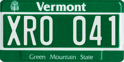 VT license plate XRO041