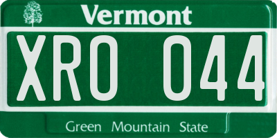 VT license plate XRO044