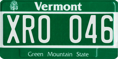 VT license plate XRO046
