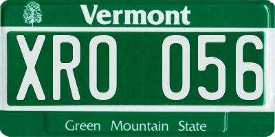VT license plate XRO056